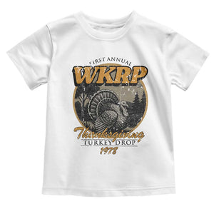 Retro WKRP Thanksgiving Turkey Drop 1978 Toddler T Shirt Distressed Vintage Holiday TS02 White Print Your Wear