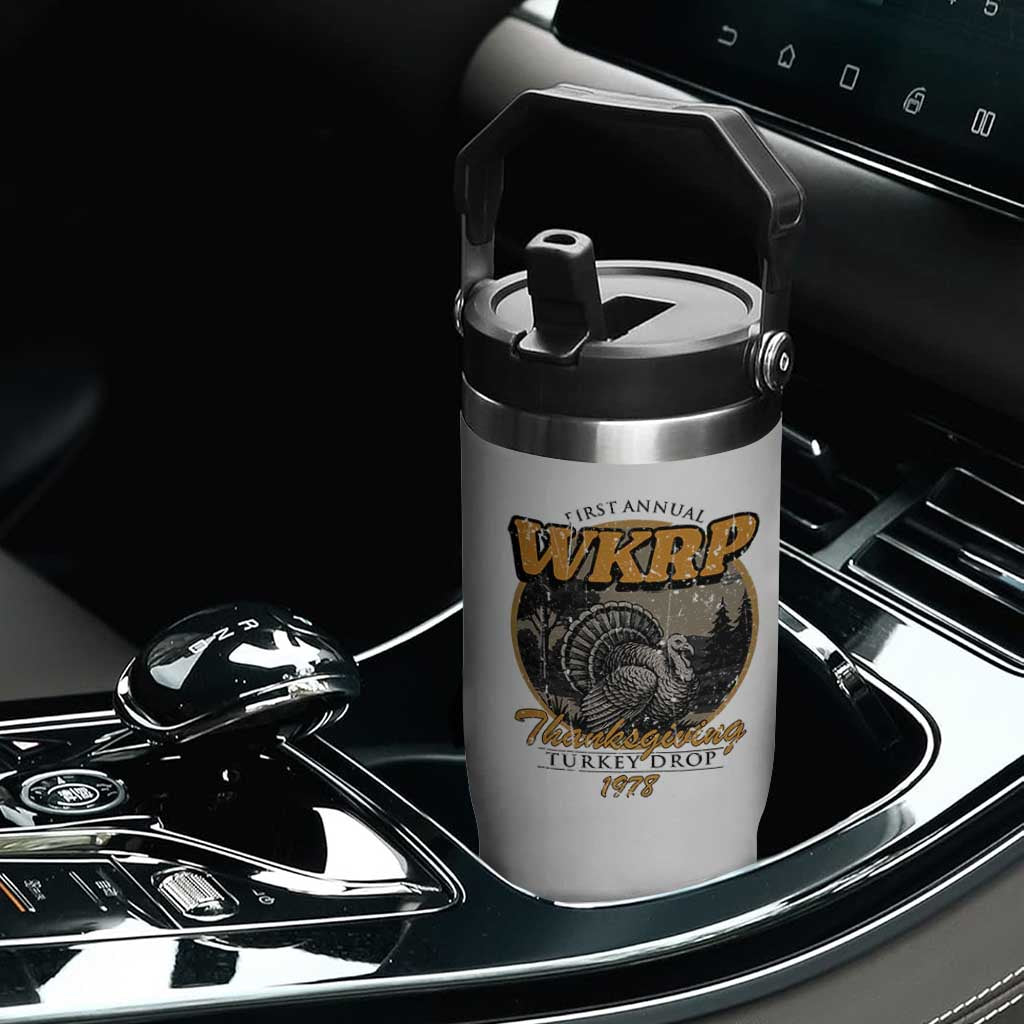Retro WKRP Thanksgiving Turkey Drop 1978 Flip Straw Tumbler Distressed Vintage Holiday TS02 Print Your Wear