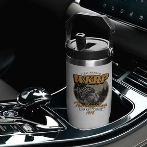 Retro WKRP Thanksgiving Turkey Drop 1978 Flip Straw Tumbler Distressed Vintage Holiday TS02 Print Your Wear