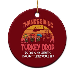 Retro Thanksgiving Turkey Drop Ceramic Ornament Parachuting Turkeys Funny 70s Parody TS02 1pc Red Print Your Wear
