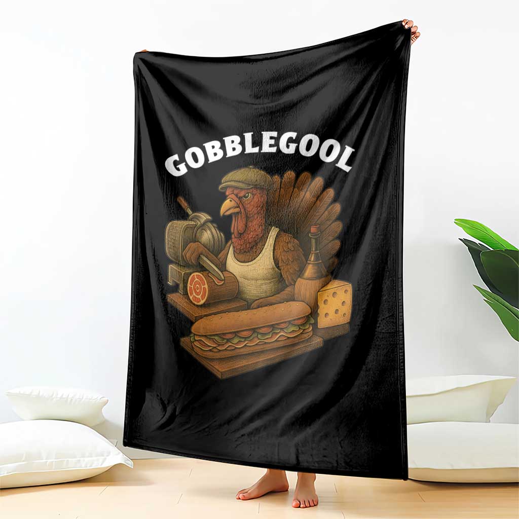 Gobblegool Funny Thanksgiving Throw Blanket Italian Turkey Deli Humor Sub Sandwich TS02 Print Your Wear