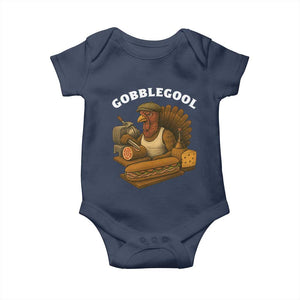 Gobblegool Funny Thanksgiving Baby Onesie Italian Turkey Deli Humor Sub Sandwich TS02 Navy Print Your Wear