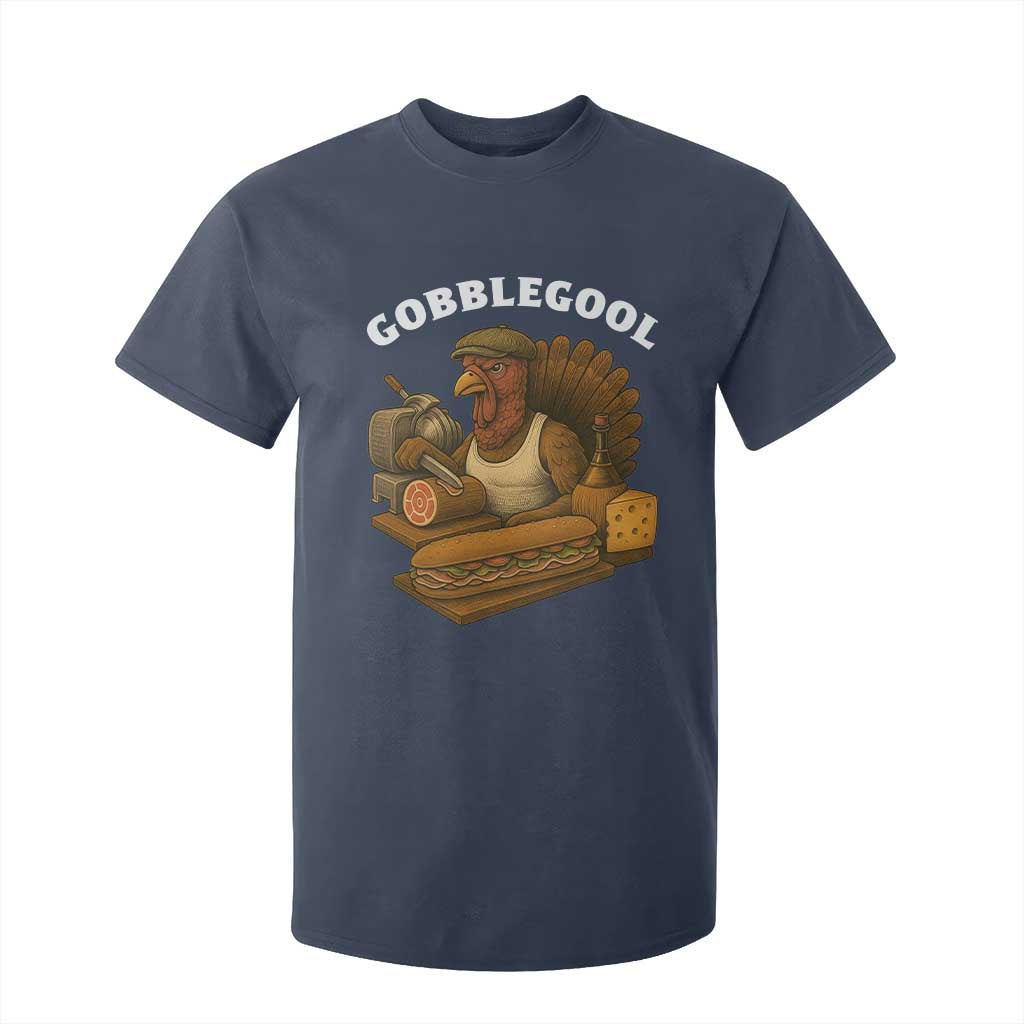 Gobblegool Funny Thanksgiving T Shirt For Kid Italian Turkey Deli Humor Sub Sandwich TS02 Navy Print Your Wear