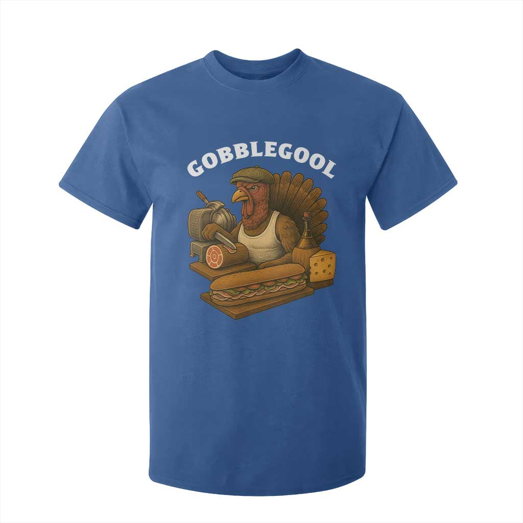 Gobblegool Funny Thanksgiving T Shirt For Kid Italian Turkey Deli Humor Sub Sandwich TS02 Royal Blue Print Your Wear