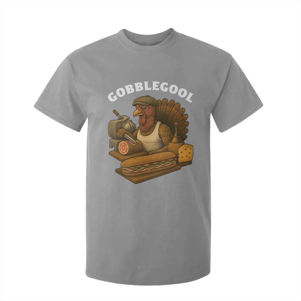 Gobblegool Funny Thanksgiving T Shirt For Kid Italian Turkey Deli Humor Sub Sandwich TS02 Sport Gray Print Your Wear