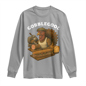 Gobblegool Funny Thanksgiving Long Sleeve Shirt Italian Turkey Deli Humor Sub Sandwich TS02 Sport Gray Print Your Wear
