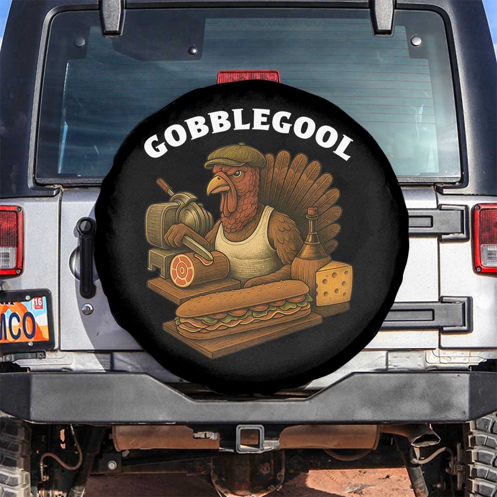 Gobblegool Funny Thanksgiving Spare Tire Cover Italian Turkey Deli Humor Sub Sandwich TS02 No hole Black Print Your Wear
