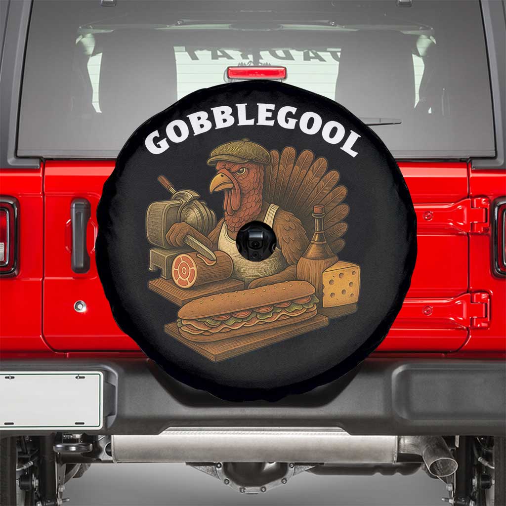 Gobblegool Funny Thanksgiving Spare Tire Cover Italian Turkey Deli Humor Sub Sandwich TS02 Black Print Your Wear