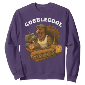 Gobblegool Funny Thanksgiving Sweatshirt Italian Turkey Deli Humor Sub Sandwich TS02 Purple Print Your Wear