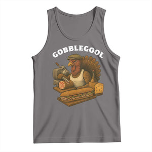 Gobblegool Funny Thanksgiving Tank Top Italian Turkey Deli Humor Sub Sandwich TS02 Deep Heather Print Your Wear