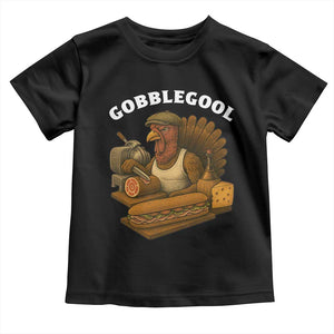 Gobblegool Funny Thanksgiving Toddler T Shirt Italian Turkey Deli Humor Sub Sandwich TS02 Black Print Your Wear