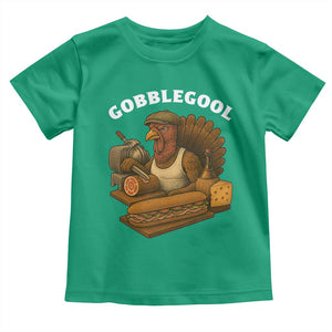 Gobblegool Funny Thanksgiving Toddler T Shirt Italian Turkey Deli Humor Sub Sandwich TS02 Irish Green Print Your Wear