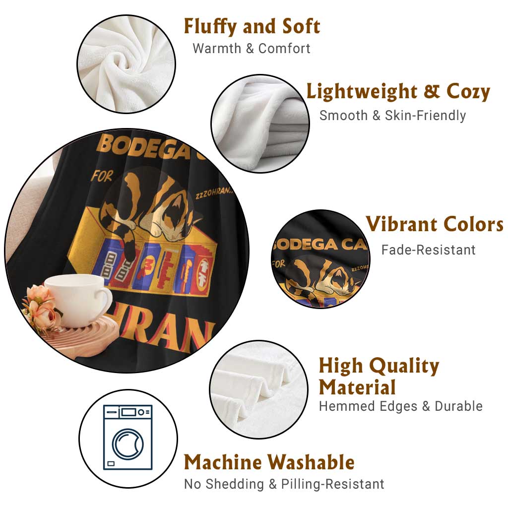 Bodega Cats for Zohran Throw Blanket New York Mamdani Supporter Mayor Cute Cat TS02 Print Your Wear