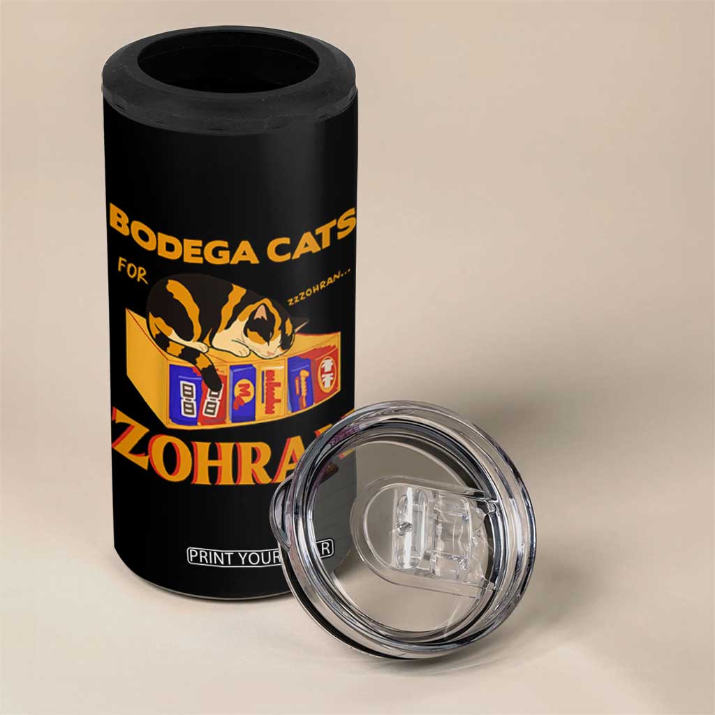Bodega Cats for Zohran 4 in 1 Can Cooler Tumbler New York Mamdani Supporter Mayor Cute Cat TS02 Print Your Wear