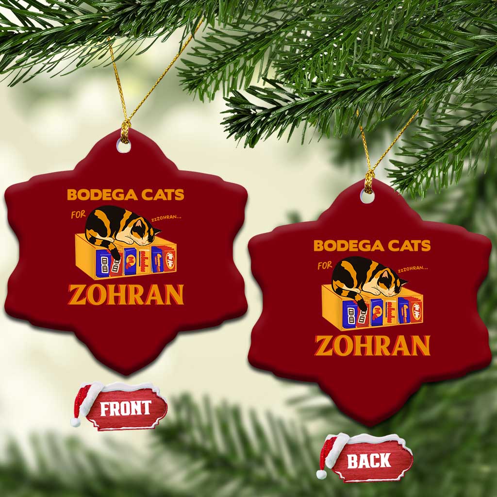 Bodega Cats for Zohran Ceramic Ornament New York Mamdani Supporter Mayor Cute Cat TS02 Print Your Wear
