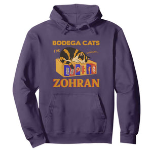 Bodega Cats for Zohran Hoodie New York Mamdani Supporter Mayor Cute Cat TS02 Purple Print Your Wear