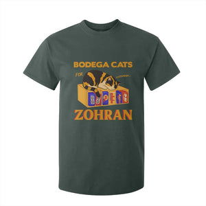Bodega Cats for Zohran T Shirt For Kid New York Mamdani Supporter Mayor Cute Cat TS02 Dark Forest Green Print Your Wear
