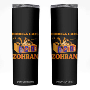 Bodega Cats for Zohran Skinny Tumbler New York Mamdani Supporter Mayor Cute Cat TS02 Black Print Your Wear