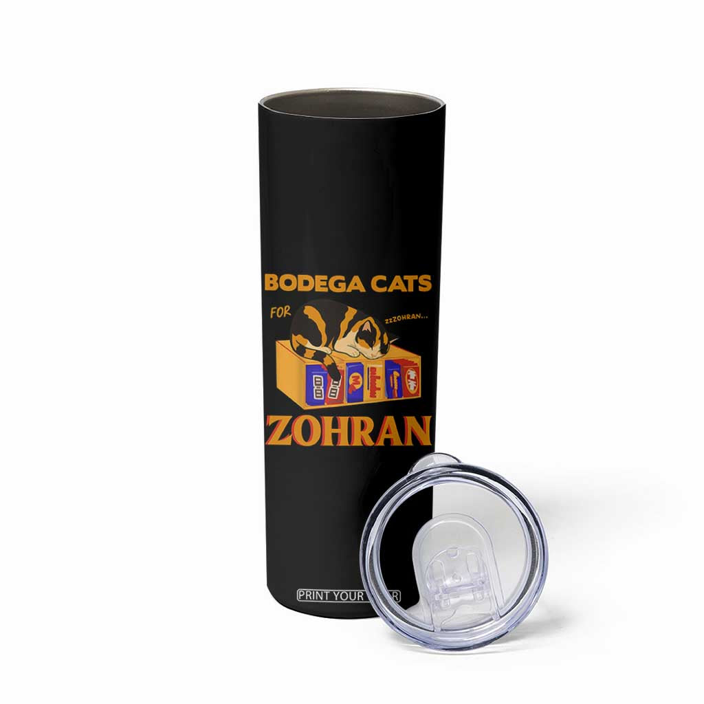 Bodega Cats for Zohran Skinny Tumbler New York Mamdani Supporter Mayor Cute Cat TS02 Print Your Wear