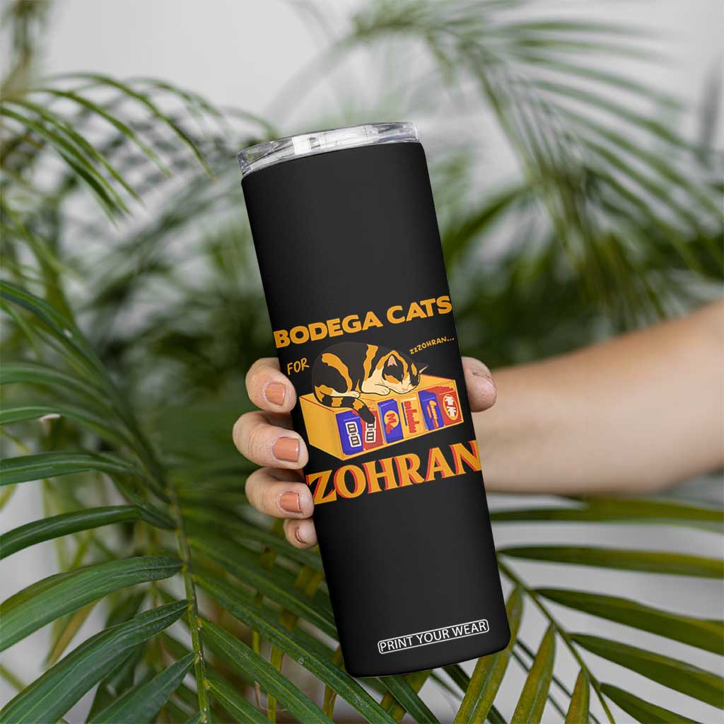 Bodega Cats for Zohran Skinny Tumbler New York Mamdani Supporter Mayor Cute Cat TS02 Print Your Wear