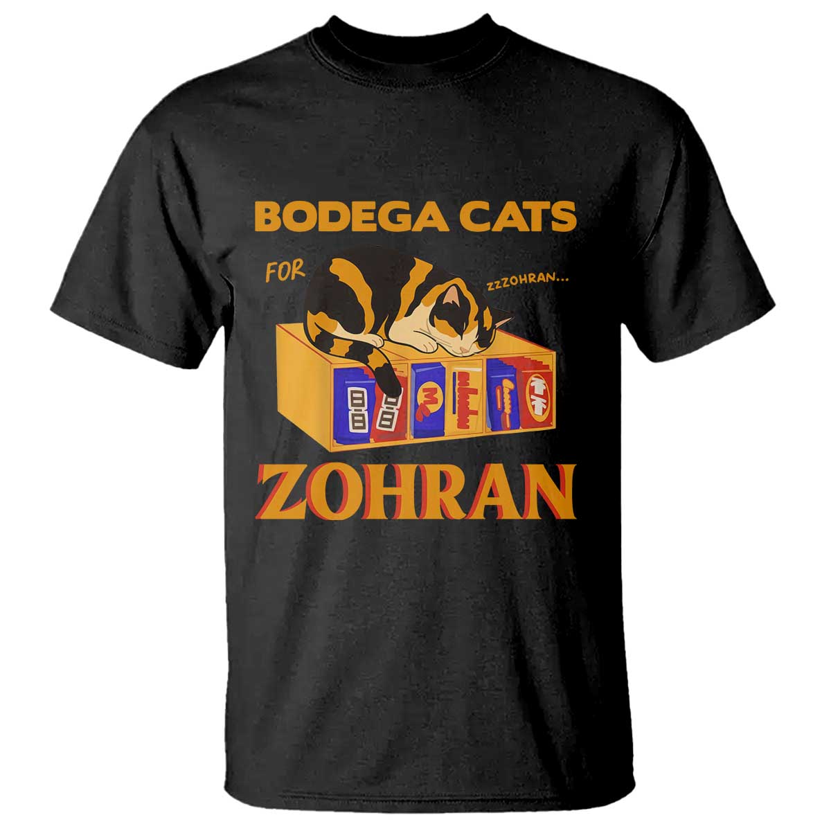 Bodega Cats for Zohran T Shirt New York Mamdani Supporter Mayor Cute Cat TS02 Black Print Your Wear