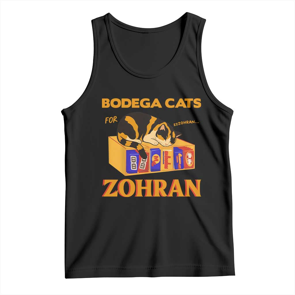 Bodega Cats for Zohran Tank Top New York Mamdani Supporter Mayor Cute Cat TS02 Black Print Your Wear