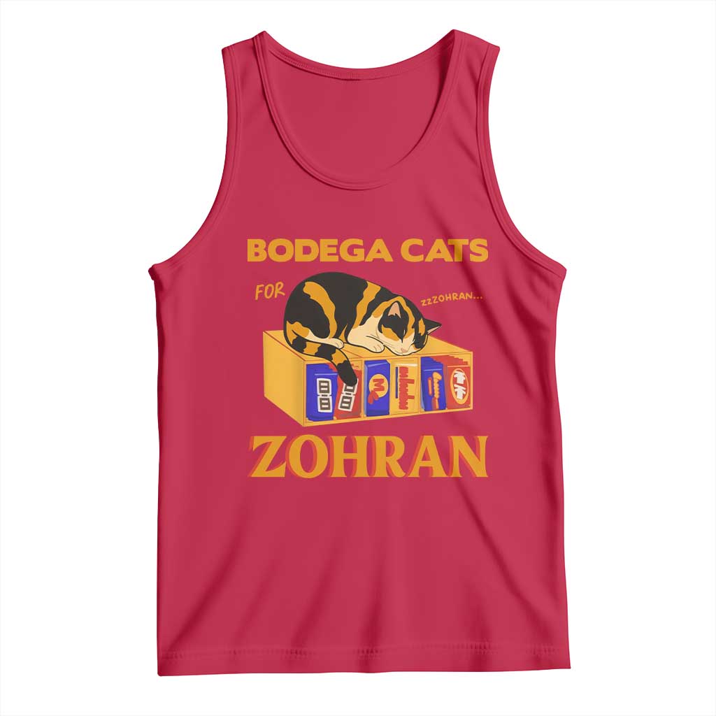 Bodega Cats for Zohran Tank Top New York Mamdani Supporter Mayor Cute Cat TS02 Red Print Your Wear
