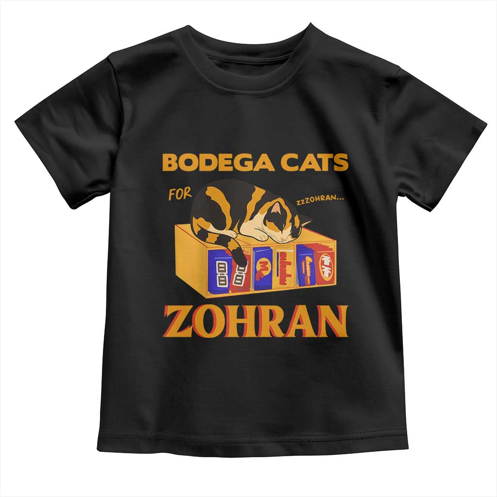 Bodega Cats for Zohran Toddler T Shirt New York Mamdani Supporter Mayor Cute Cat TS02 Black Print Your Wear
