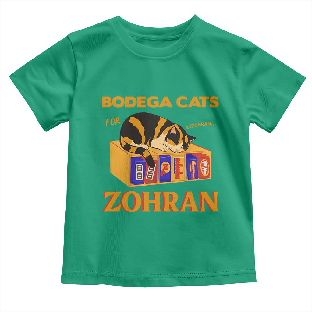 Bodega Cats for Zohran Toddler T Shirt New York Mamdani Supporter Mayor Cute Cat TS02 Irish Green Print Your Wear