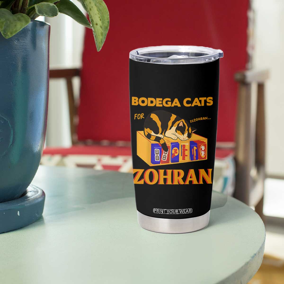 Bodega Cats for Zohran Tumbler Cup New York Mamdani Supporter Mayor Cute Cat TS02 Print Your Wear