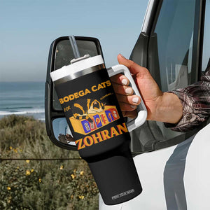 Bodega Cats for Zohran Tumbler With Handle New York Mamdani Supporter Mayor Cute Cat TS02 Print Your Wear