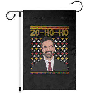 Zo Ho Ho Ugly Christmas Sweater Garden Flag Funny Zohran Mamdani Holiday TS02 Black Print Your Wear