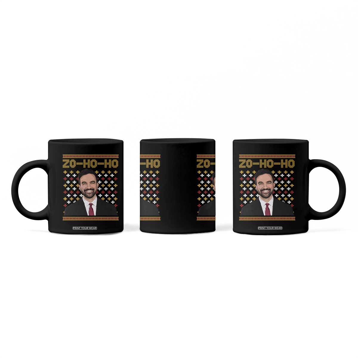 Zo Ho Ho Ugly Christmas Sweater Coffee Mug Funny Zohran Mamdani Holiday TS02 Print Your Wear
