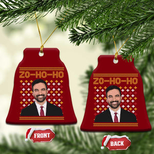 Zo Ho Ho Ugly Christmas Sweater Ceramic Ornament Funny Zohran Mamdani Holiday TS02 Print Your Wear