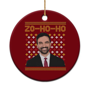 Zo Ho Ho Ugly Christmas Sweater Ceramic Ornament Funny Zohran Mamdani Holiday TS02 1pc Red Print Your Wear