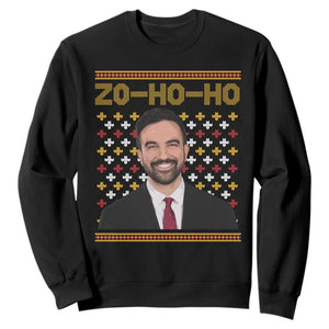 Zo Ho Ho Ugly Christmas Sweater Sweatshirt Funny Zohran Mamdani Holiday TS02 Black Print Your Wear