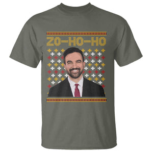 Zo Ho Ho Ugly Christmas Sweater T Shirt Funny Zohran Mamdani Holiday TS02 Military Green Print Your Wear