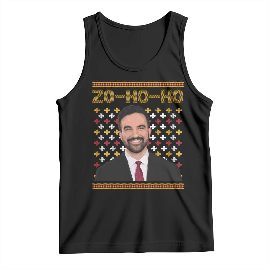 Zo Ho Ho Ugly Christmas Sweater Tank Top Funny Zohran Mamdani Holiday TS02 Black Print Your Wear