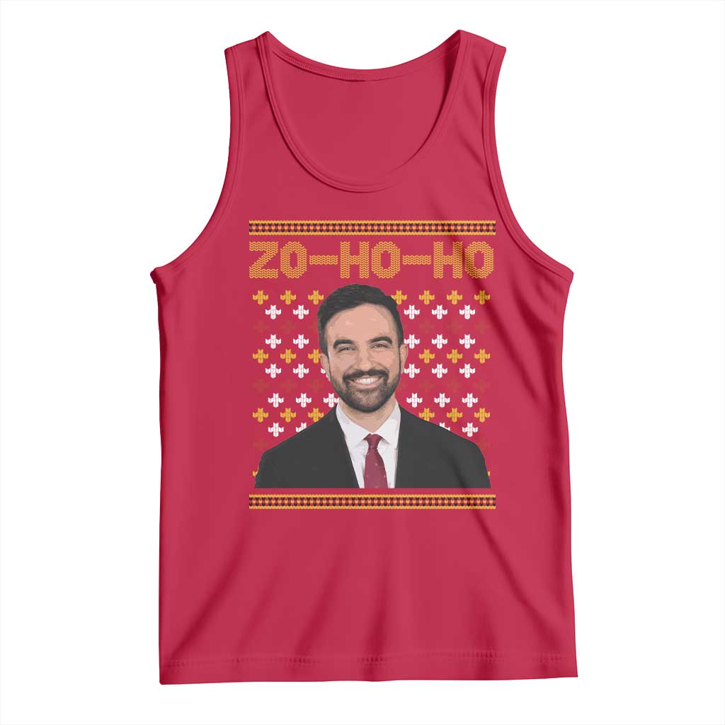 Zo Ho Ho Ugly Christmas Sweater Tank Top Funny Zohran Mamdani Holiday TS02 Red Print Your Wear
