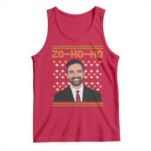 Zo Ho Ho Ugly Christmas Sweater Tank Top Funny Zohran Mamdani Holiday TS02 Red Print Your Wear