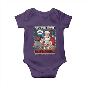 Funny Santa Tech Support Christmas Baby Onesie Rebooting Christmas Geek Humor Gift TS02 Purple Print Your Wear