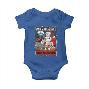 Funny Santa Tech Support Christmas Baby Onesie Rebooting Christmas Geek Humor Gift TS02 Royal Blue Print Your Wear