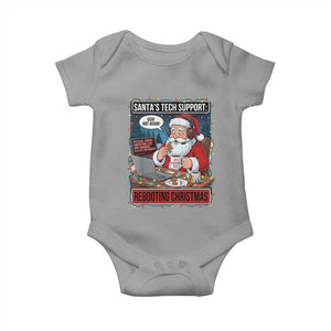 Funny Santa Tech Support Christmas Baby Onesie Rebooting Christmas Geek Humor Gift TS02 Sport Gray Print Your Wear