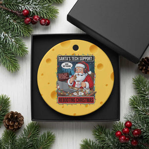 Funny Santa Tech Support Christmas Ceramic Ornament Rebooting Christmas Geek Humor Gift TS02 1pc Yellow Cheese Print Your Wear