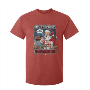 Funny Santa Tech Support Christmas T Shirt For Kid Rebooting Christmas Geek Humor Gift TS02 Red Print Your Wear