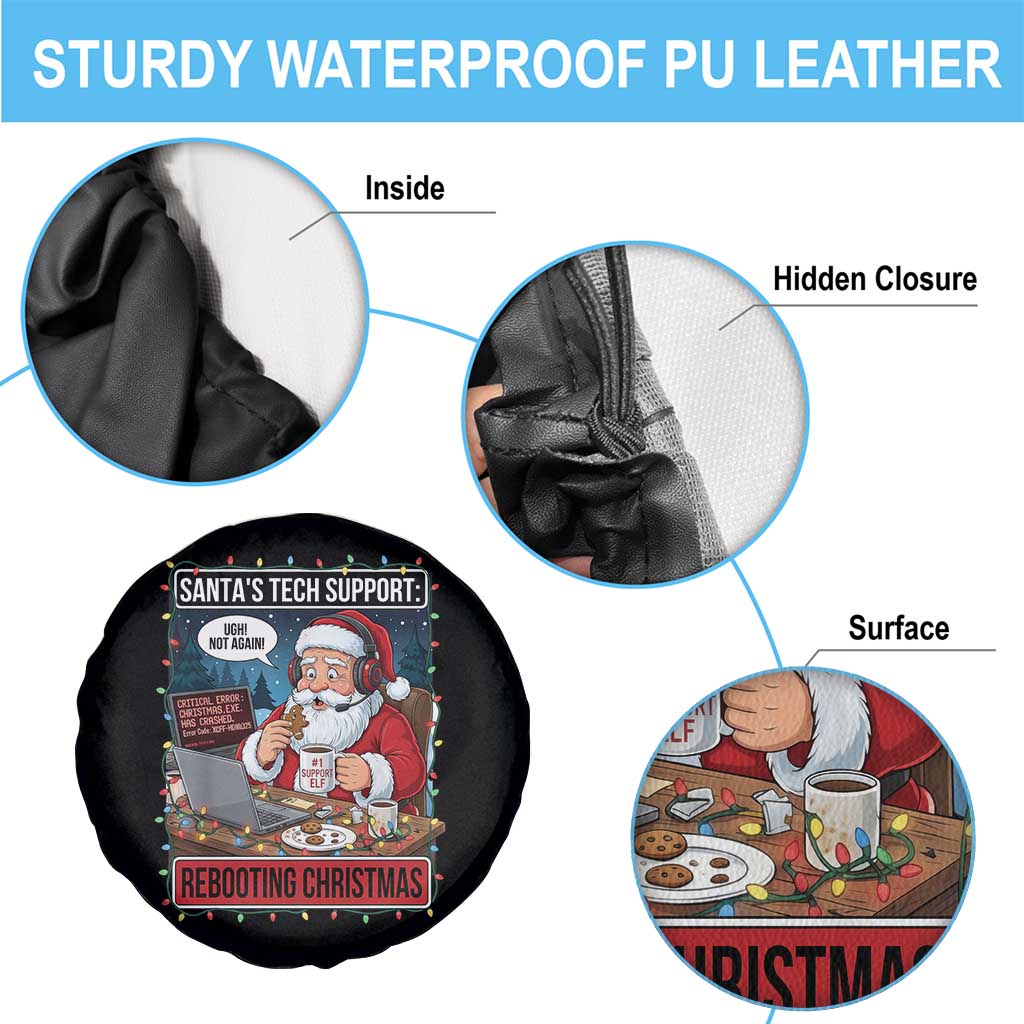 Funny Santa Tech Support Christmas Spare Tire Cover Rebooting Christmas Geek Humor Gift TS02 Print Your Wear