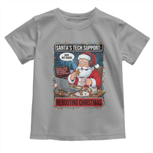 Funny Santa Tech Support Christmas Toddler T Shirt Rebooting Christmas Geek Humor Gift TS02 Sport Gray Print Your Wear