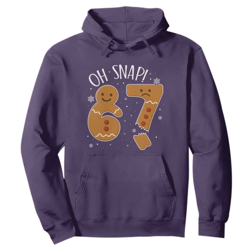 Oh Snap 67 Gingerbread Meme Hoodie Broken Cookie Six Seven Holiday Gag Christmas Vibes TS02 Purple Print Your Wear
