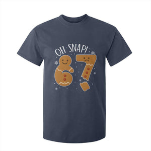 Oh Snap 67 Gingerbread Meme T Shirt For Kid Broken Cookie Six Seven Holiday Gag Christmas Vibes TS02 Navy Print Your Wear