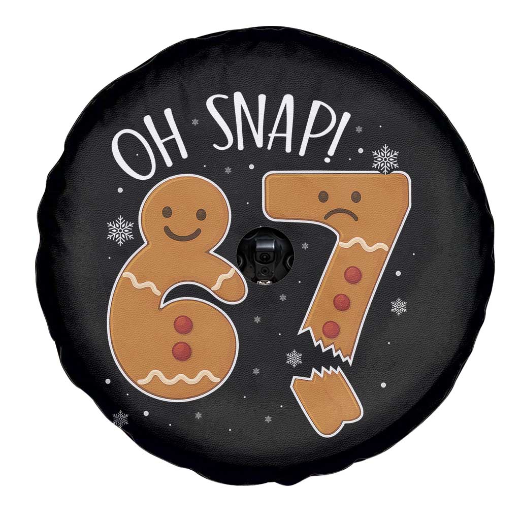 Oh Snap 67 Gingerbread Meme Spare Tire Cover Broken Cookie Six Seven Holiday Gag Christmas Vibes TS02 Print Your Wear
